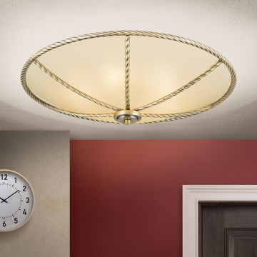Plafon MAURO 5xE27/60W/230V śr. 56 cm brąz