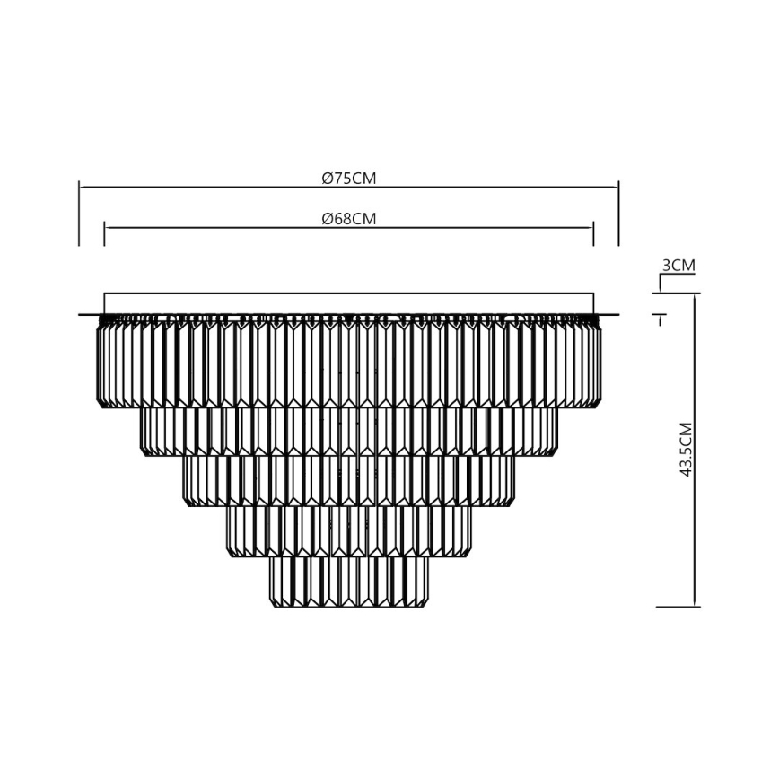 Plafon MILANO 12xE14/40W/230V złoty