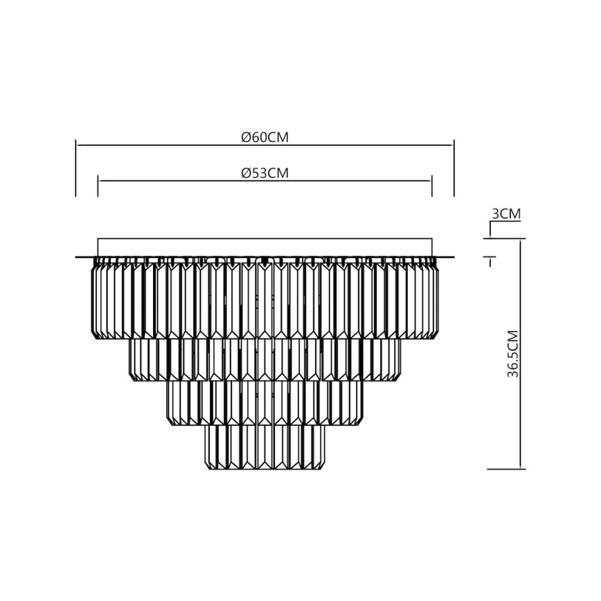 Plafon MILANO 9xE14/40W/230V złoty