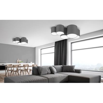 Plafon MONA 5xE27/15W/230V szary