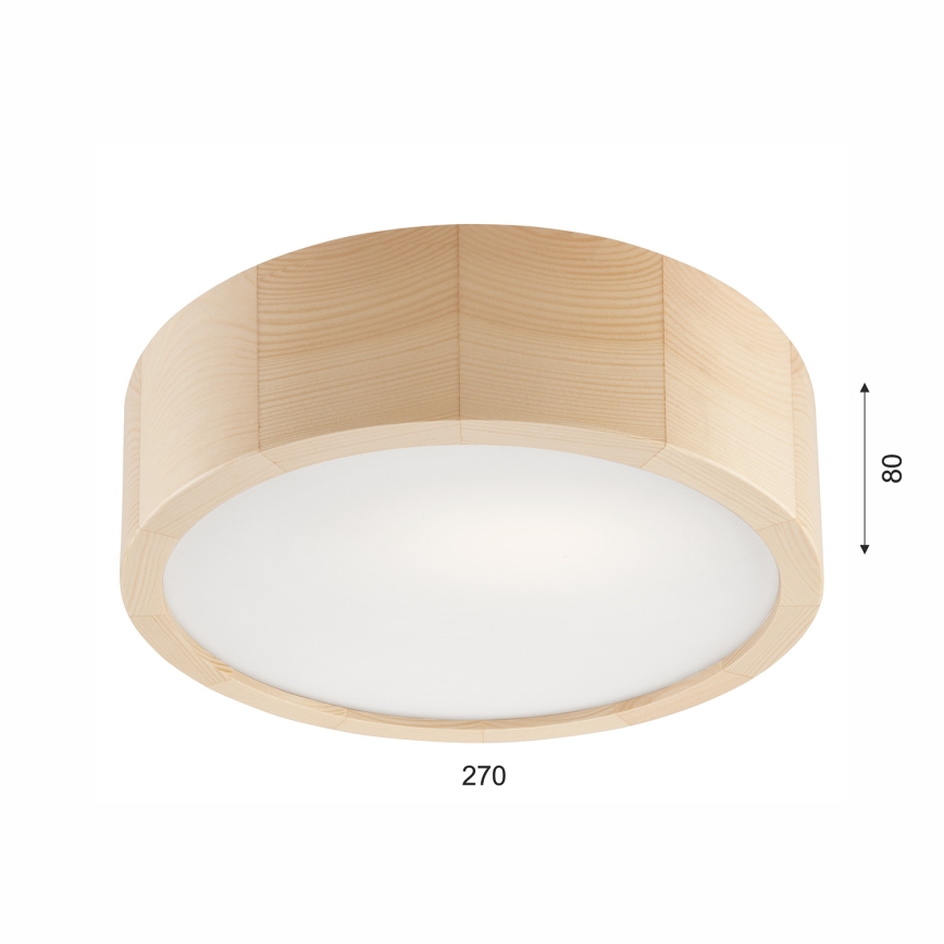 Plafon NATURAL 1xE27/60W/230V ø 27 cm sosna