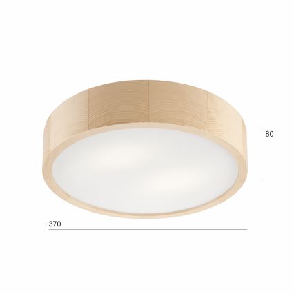 Plafon NATURAL 2xE27/60W/230V ø 37 cm sosna
