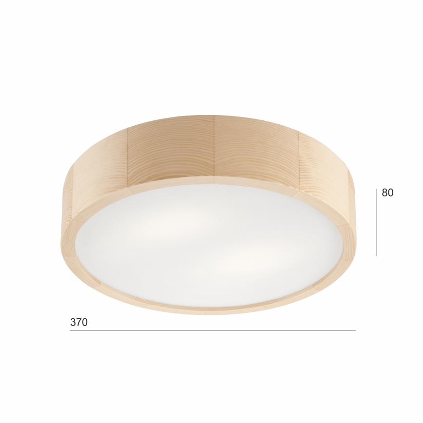 Plafon NATURAL 2xE27/60W/230V ø 37 cm sosna