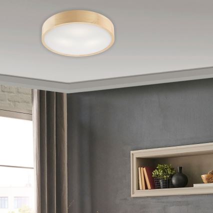 Plafon NATURAL 3xE27/60W/230V ø 47 cm sosna