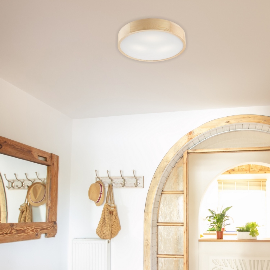 Plafon NATURAL 3xE27/60W/230V ø 47 cm sosna