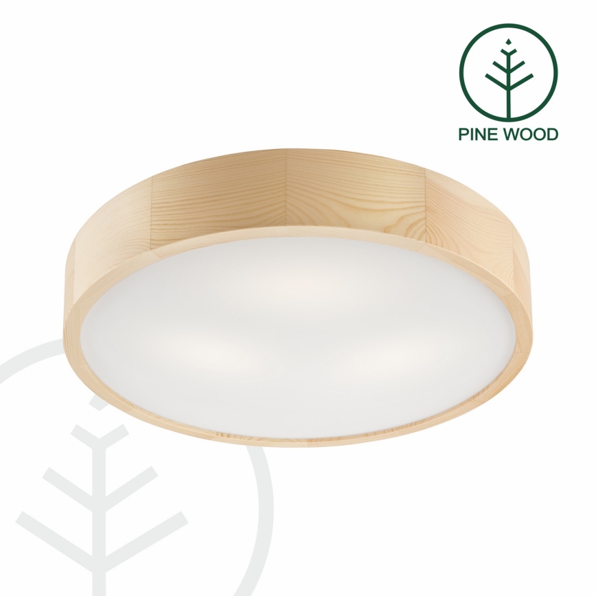 Plafon NATURAL 3xE27/60W/230V ø 47 cm sosna