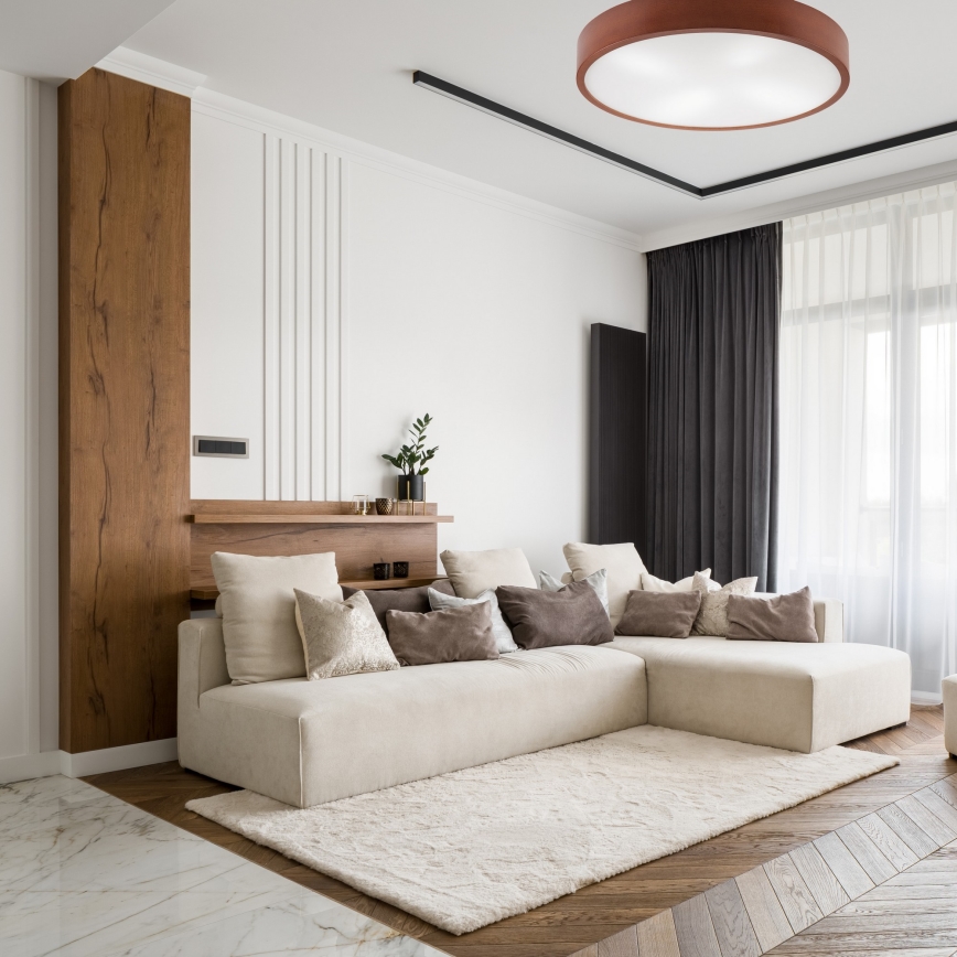 Plafon NATURAL 4xE27/60W/230V ø 57,5 cm sosna/brązowy