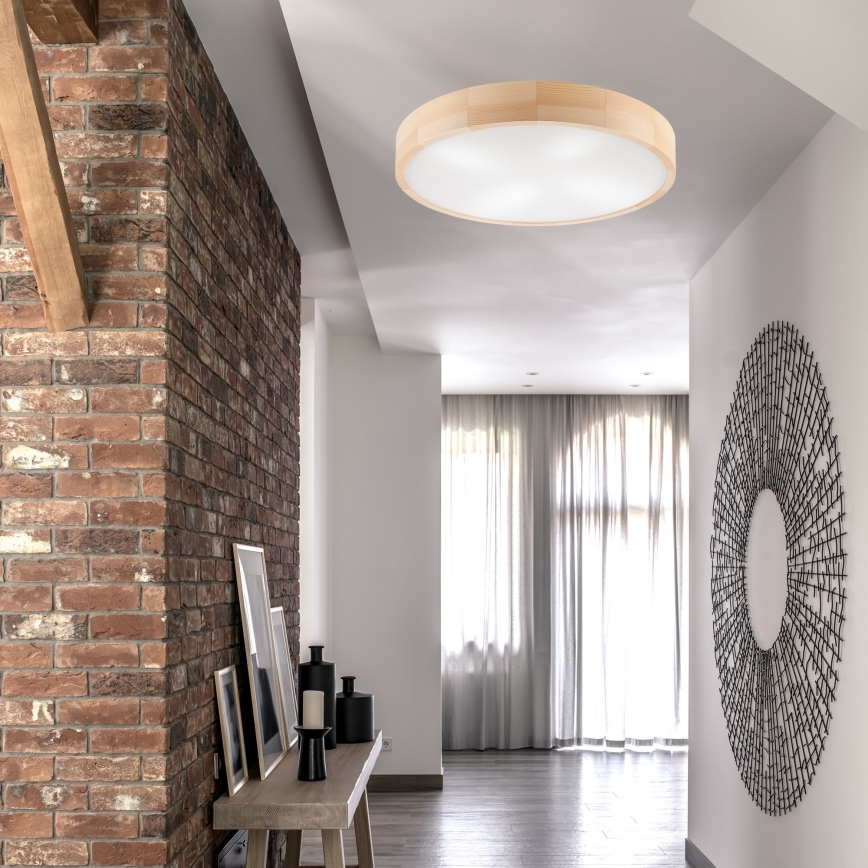 Plafon NATURAL 4xE27/60W/230V ø 57,5 cm sosna