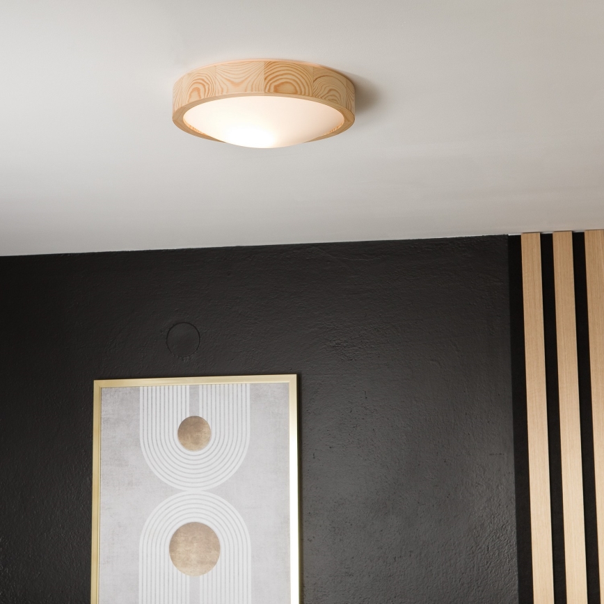 Plafon NATURAL SLIM 1xE27/60W/230V ø 27 cm sosna