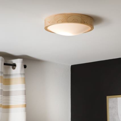 Plafon NATURAL SLIM 1xE27/60W/230V ø 27 cm sosna