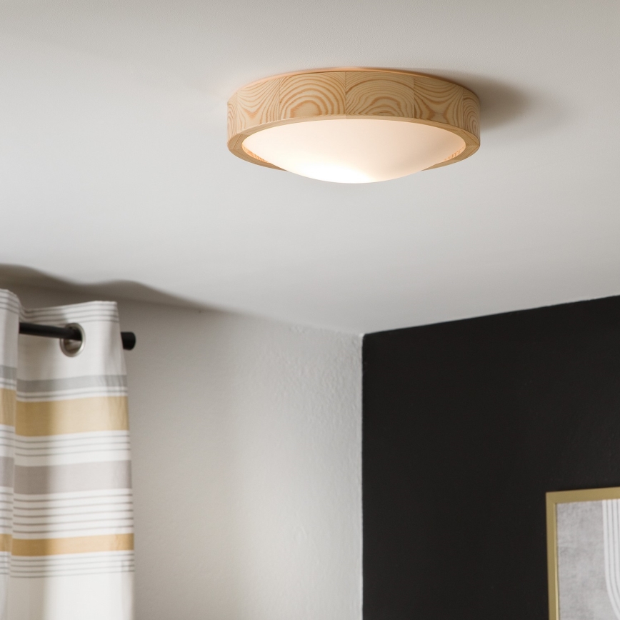 Plafon NATURAL SLIM 1xE27/60W/230V ø 27 cm sosna