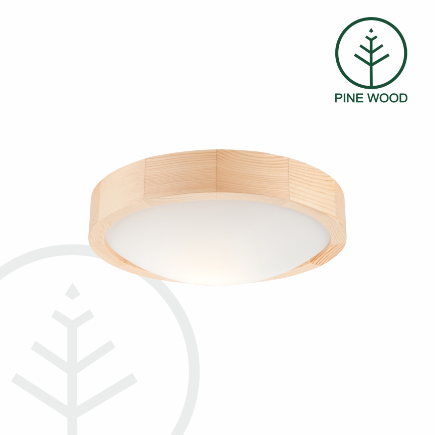 Plafon NATURAL SLIM 1xE27/60W/230V ø 27 cm sosna
