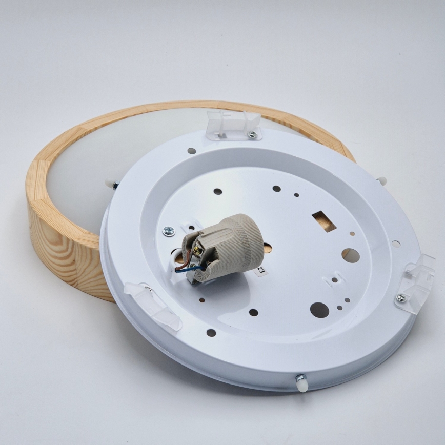 Plafon NATURAL SLIM 1xE27/60W/230V ø 27 cm sosna