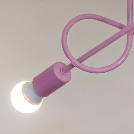 Plafon natynkowy OXFORD 3xE27/15W/230V różowy