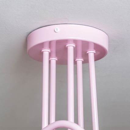 Plafon natynkowy OXFORD 5xE27/15W/230V różowy