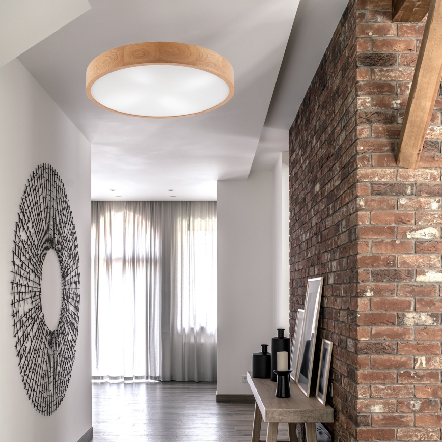 Plafon OAK 4xE27/60W/230V ø 57,5 cm dąb
