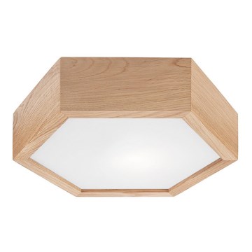 Plafon OAK HEX 1xE27/60W/230V śr. 32 cm dąb