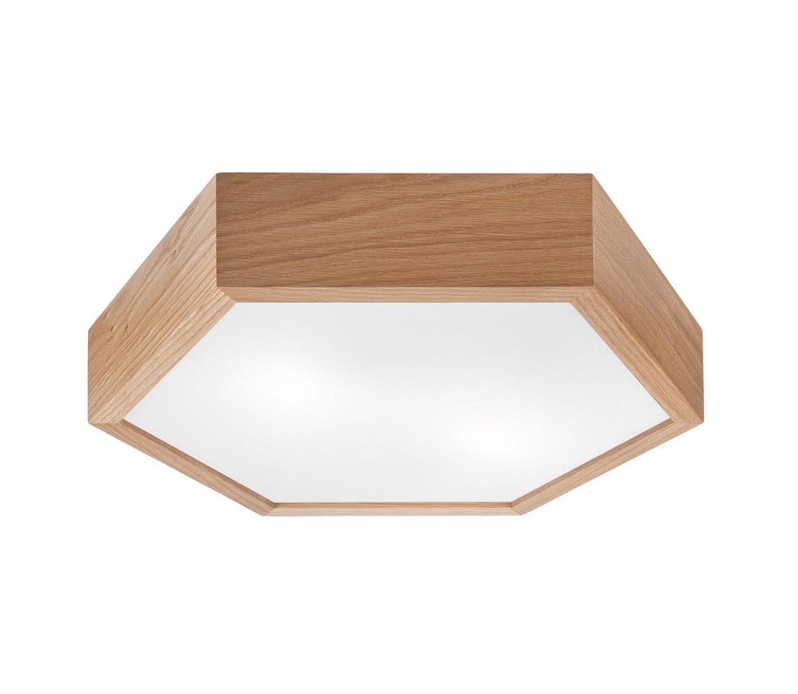 Plafon OAK HEX 2xE27/60W/230V śr. 43 cm dąb