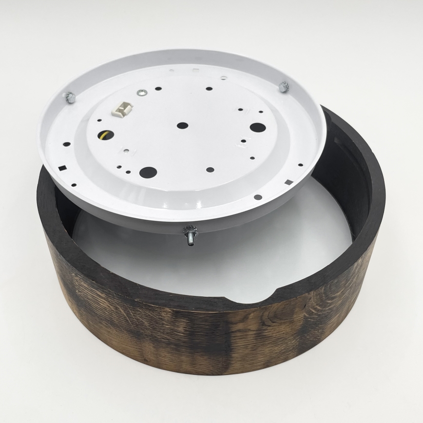 Plafon OAK SMOKY 1xE27/15W/230V ø 27,5 cm dąb/ciemnobrązowy