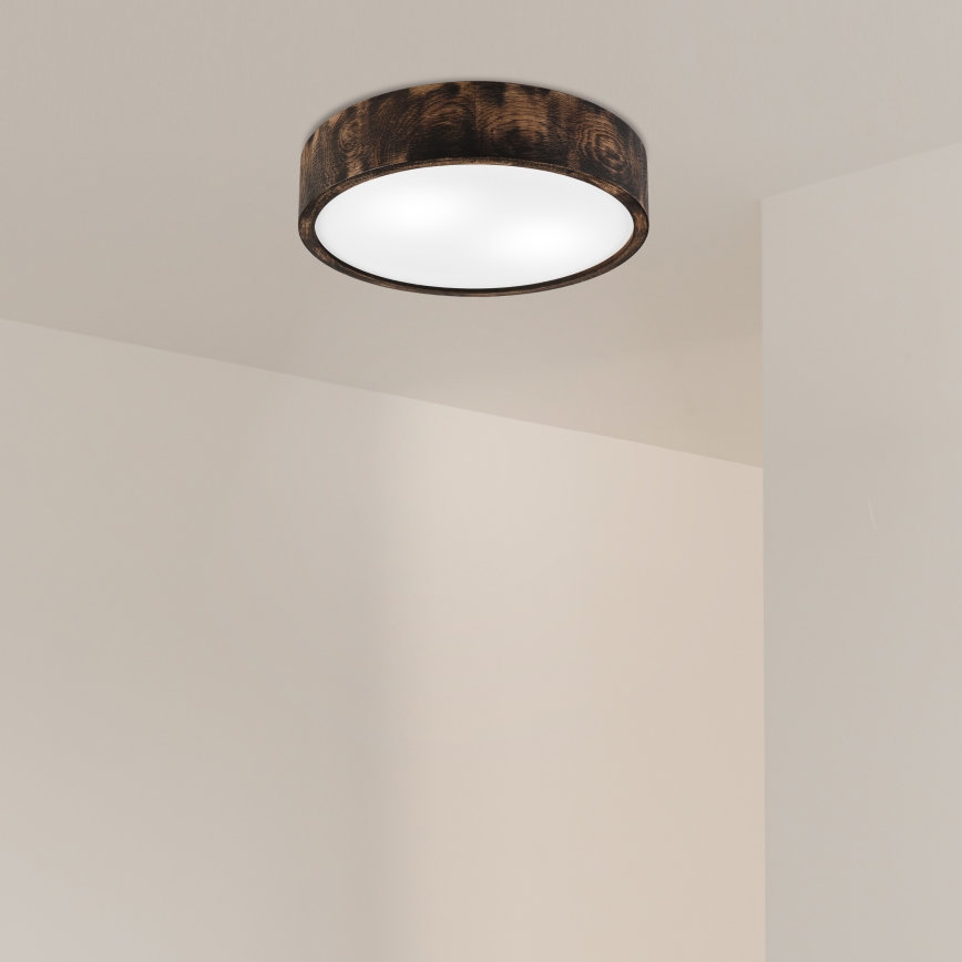 Plafon OAK SMOKY 2xE27/15W/230V ø 37,5 cm dąb/ciemnobrązowy