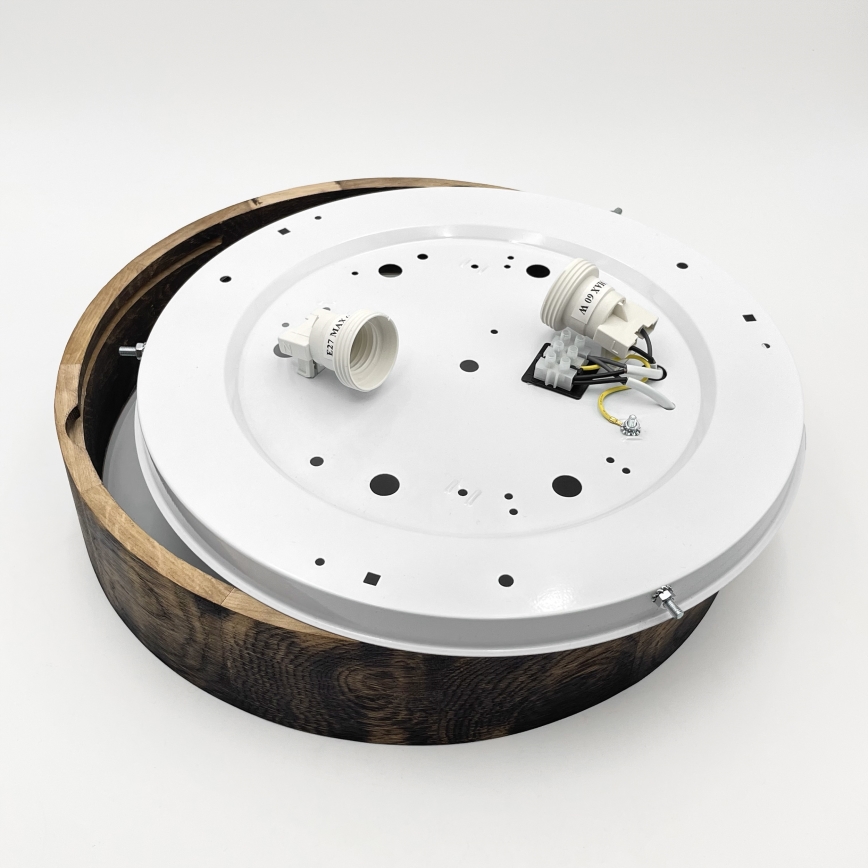 Plafon OAK SMOKY 2xE27/15W/230V ø 37,5 cm dąb/ciemnobrązowy