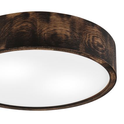 Plafon OAK SMOKY 2xE27/15W/230V ø 37,5 cm dąb/ciemnobrązowy