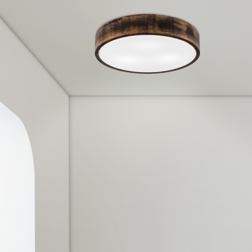 Plafon OAK SMOKY 3xE27/15W/230V ø 47,5 cm dąb/ciemnobrązowy