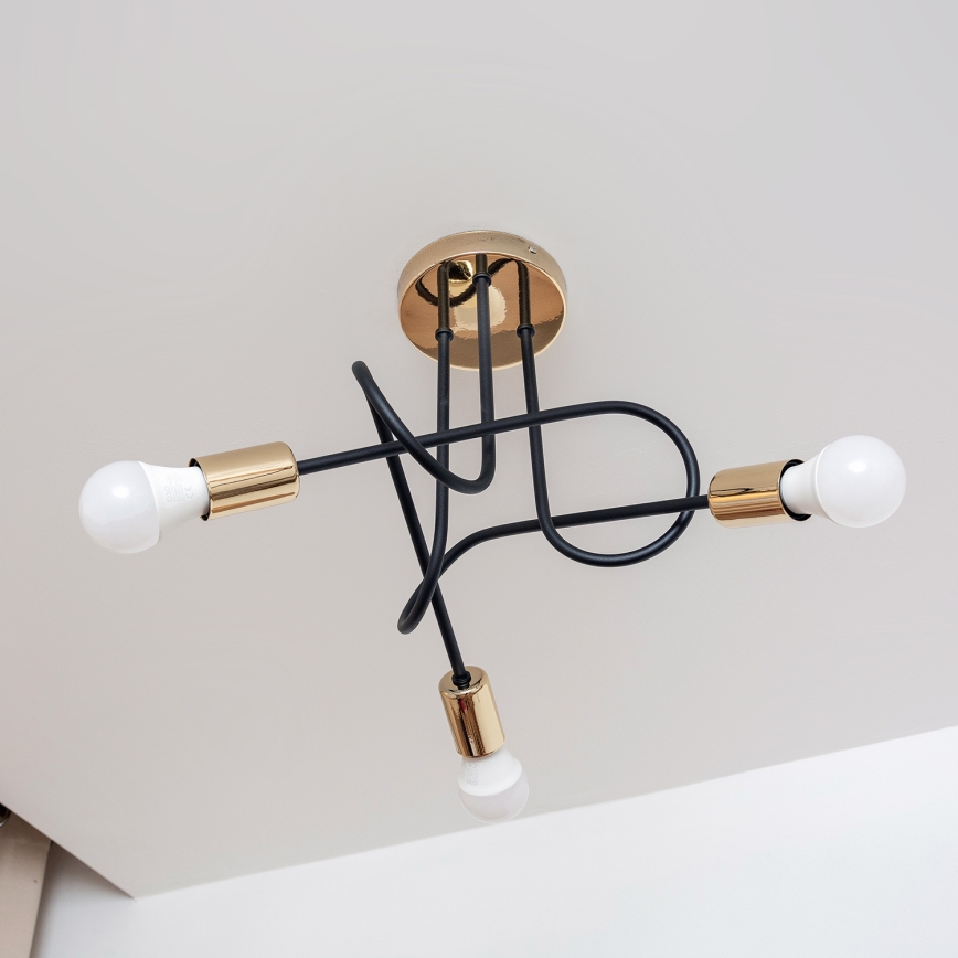 Plafon OXFORD 3xE27/15W/230V złoty/czarny