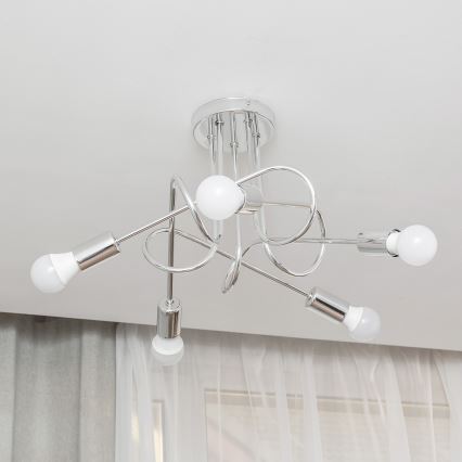 Plafon OXFORD 5xE27/15W/230V chrom błyszczący