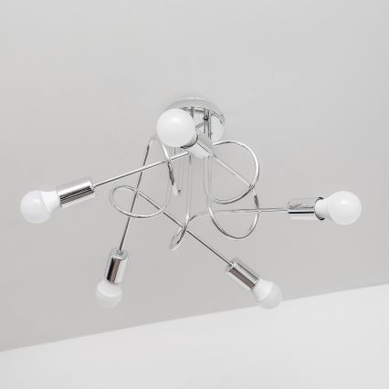 Plafon OXFORD 5xE27/15W/230V chrom błyszczący