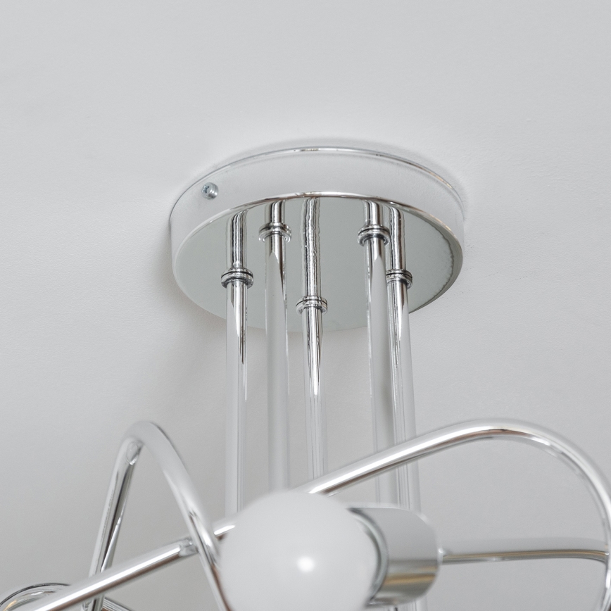 Plafon OXFORD 5xE27/15W/230V chrom błyszczący