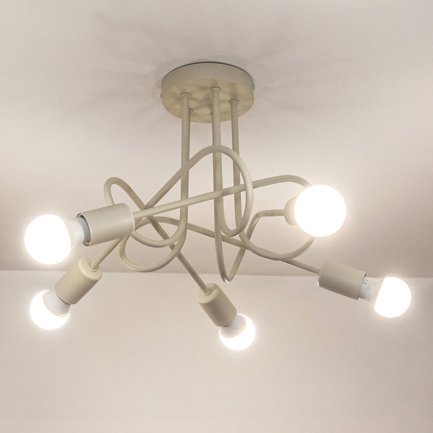 Plafon OXFORD 5xE27/15W/230V kremowy