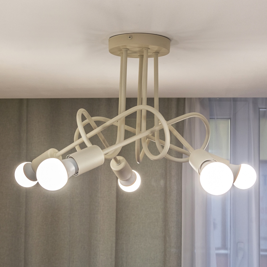 Plafon OXFORD 5xE27/15W/230V kremowy