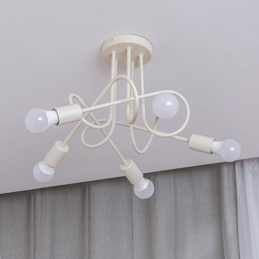 Plafon OXFORD 5xE27/15W/230V kremowy