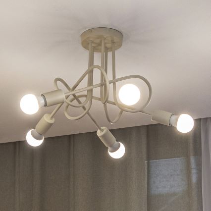Plafon OXFORD 5xE27/15W/230V kremowy