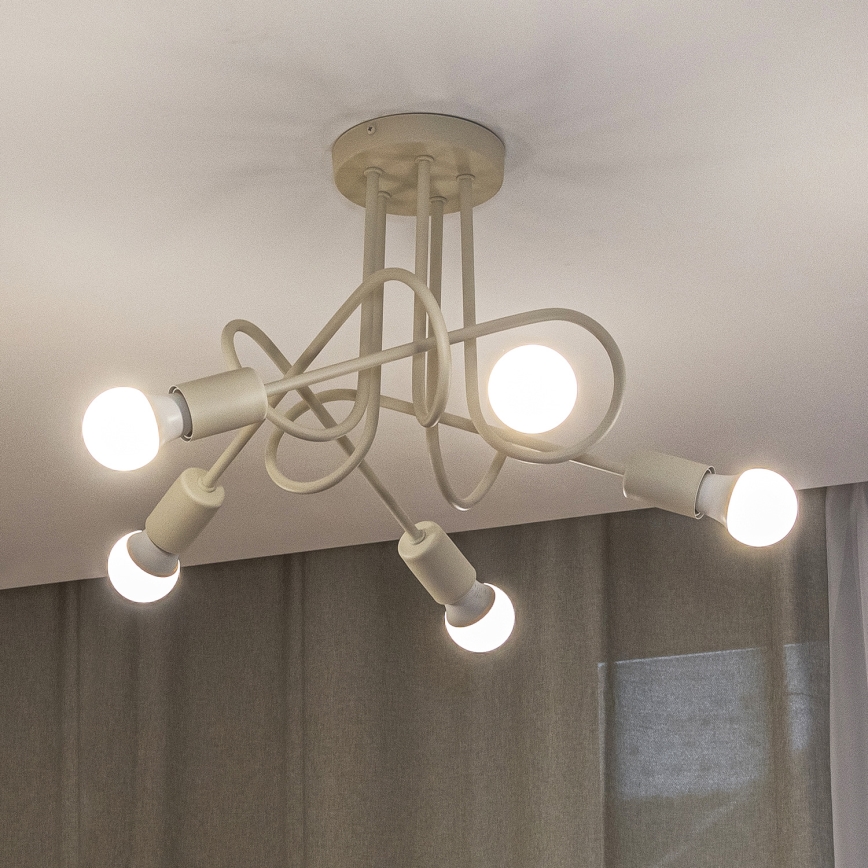 Plafon OXFORD 5xE27/15W/230V kremowy