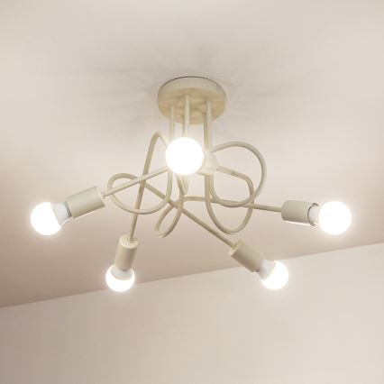 Plafon OXFORD 5xE27/15W/230V kremowy