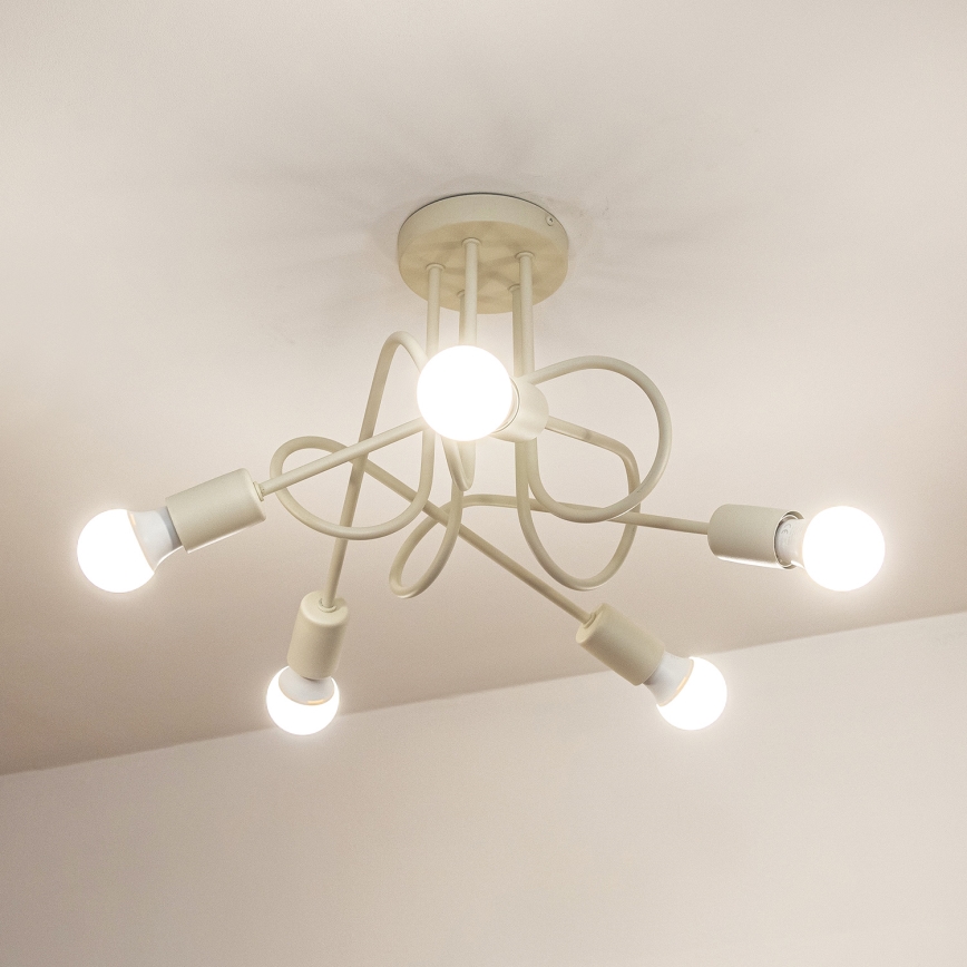 Plafon OXFORD 5xE27/15W/230V kremowy