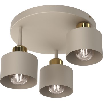 Plafon PARKLA 3xE27/15W/230V beżowy/złoty