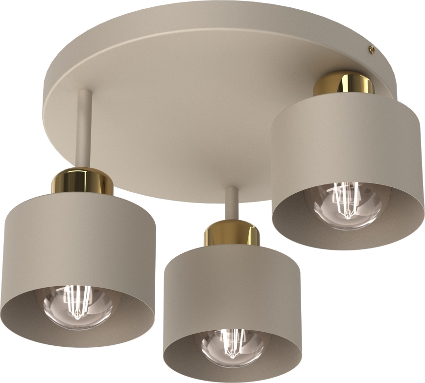 Plafon PARKLA 3xE27/15W/230V beżowy/złoty