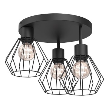 Plafon PARKLA 3xE27/15W/230V czarny