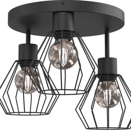 Plafon PARKLA 3xE27/15W/230V czarny