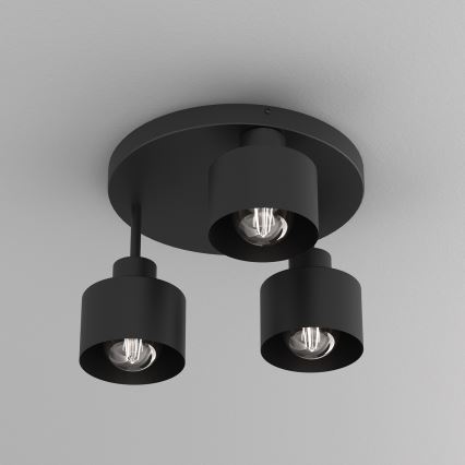 Plafon PARKLA 3xE27/15W/230V czarny