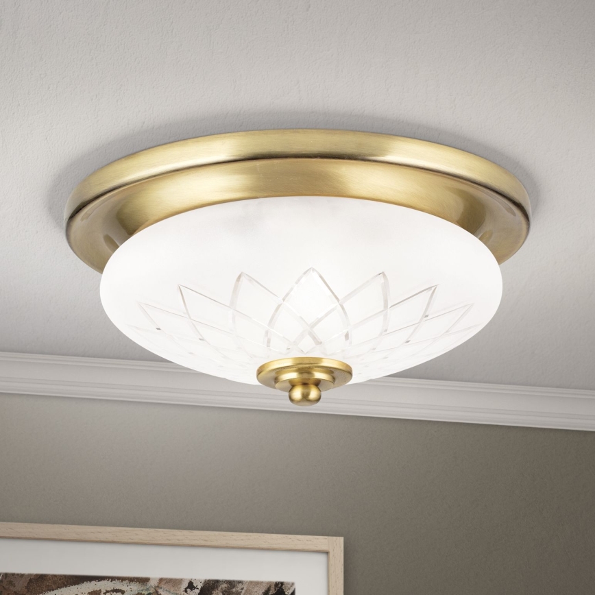 Plafon PORTO 1xE27/40W/230V śr. 26 cm złoty