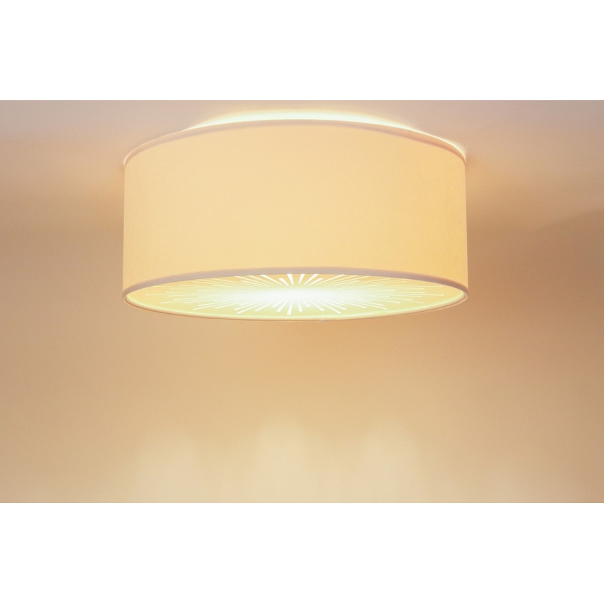 Plafon RAYS 2xE27/60W/230V śr. 60 cm beżowy