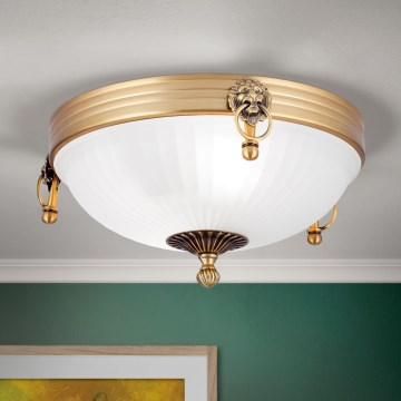 Plafon ROCCA 2xE27/60W/230V śr. 31 cm brąz/biały