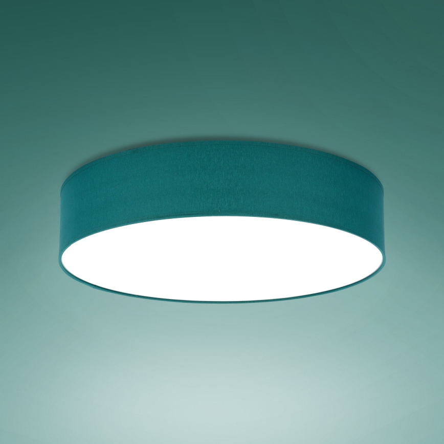 Plafon RONDO 4xE27/15W/230V śr. 61 cm turkusowy