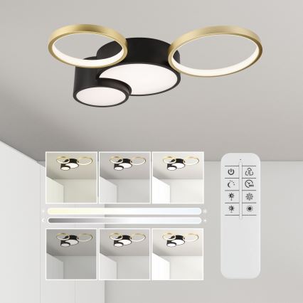 Plafon ściemnialny ALIZEE LED/30W/230V 3000-6500K czarny/złoty