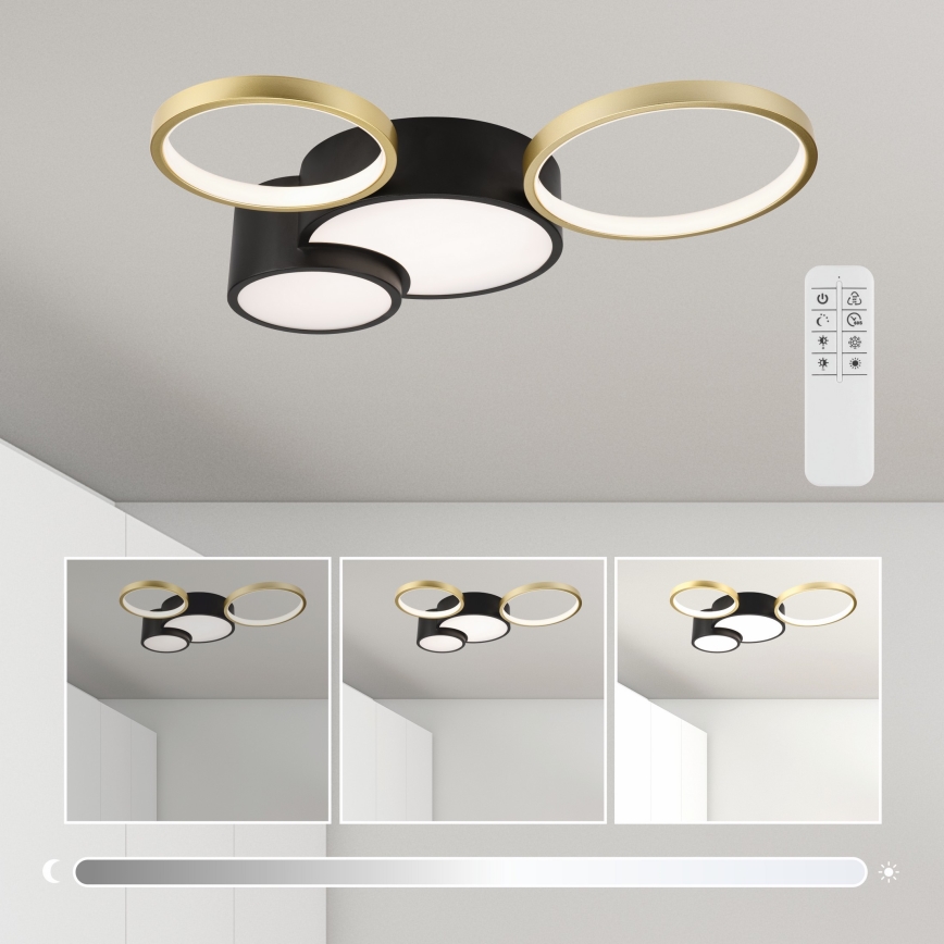 Plafon ściemnialny ALIZEE LED/30W/230V 3000-6500K czarny/złoty