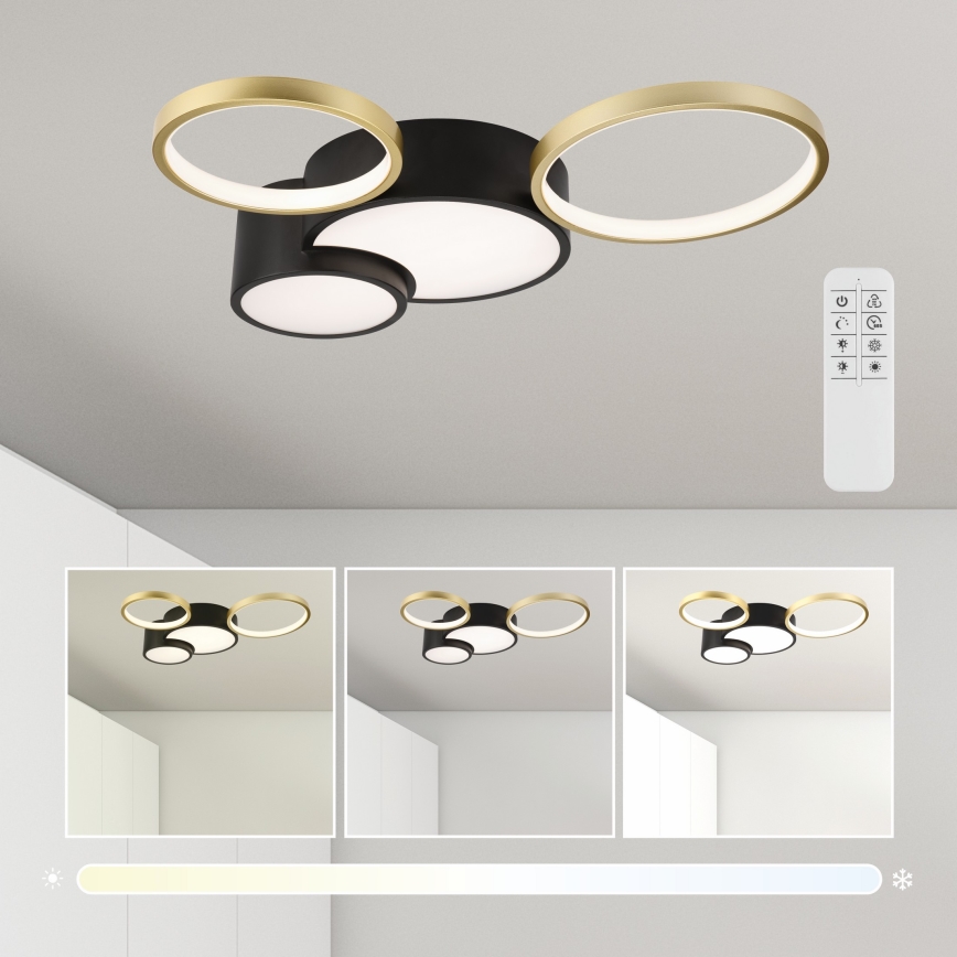 Plafon ściemnialny ALIZEE LED/30W/230V 3000-6500K czarny/złoty